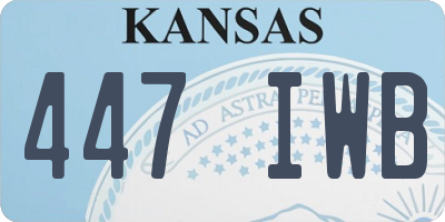 KS license plate 447IWB