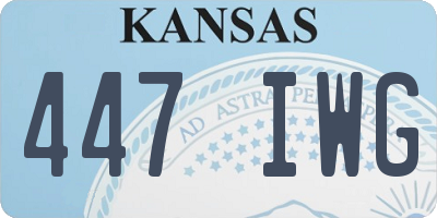 KS license plate 447IWG