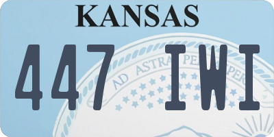 KS license plate 447IWI