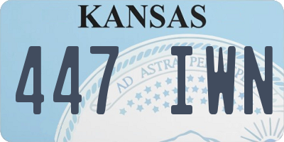 KS license plate 447IWN
