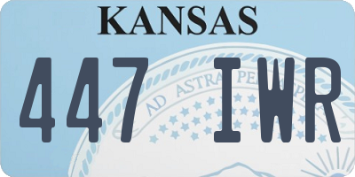 KS license plate 447IWR