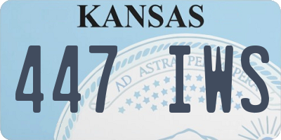 KS license plate 447IWS