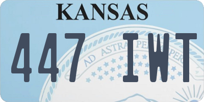 KS license plate 447IWT