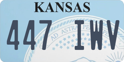 KS license plate 447IWV