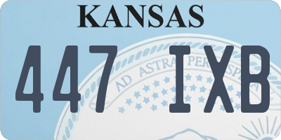 KS license plate 447IXB