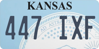 KS license plate 447IXF