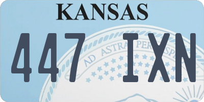 KS license plate 447IXN