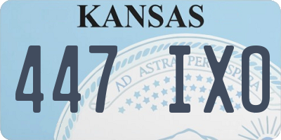 KS license plate 447IXO