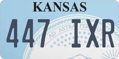 KS license plate 447IXR