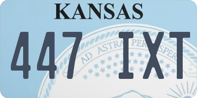 KS license plate 447IXT