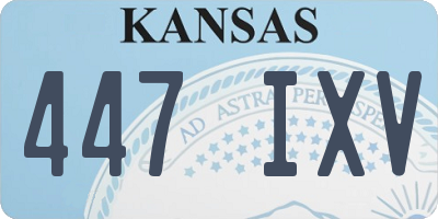 KS license plate 447IXV