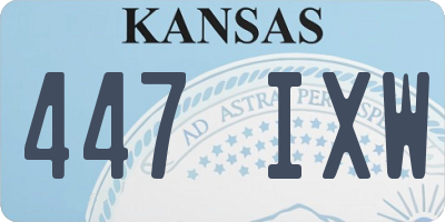 KS license plate 447IXW