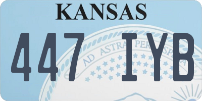 KS license plate 447IYB