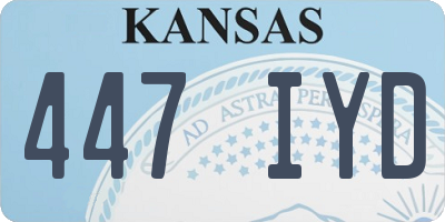 KS license plate 447IYD