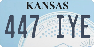 KS license plate 447IYE