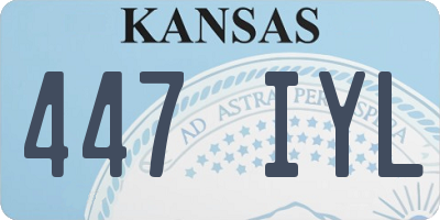 KS license plate 447IYL
