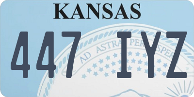 KS license plate 447IYZ