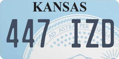 KS license plate 447IZD