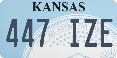 KS license plate 447IZE