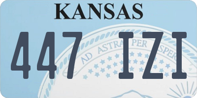 KS license plate 447IZI