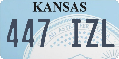 KS license plate 447IZL