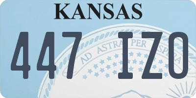 KS license plate 447IZO