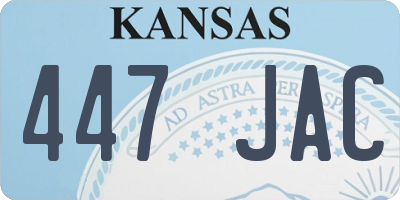 KS license plate 447JAC