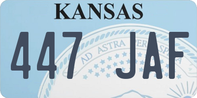 KS license plate 447JAF