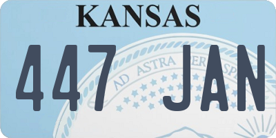 KS license plate 447JAN