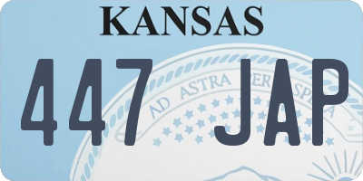 KS license plate 447JAP