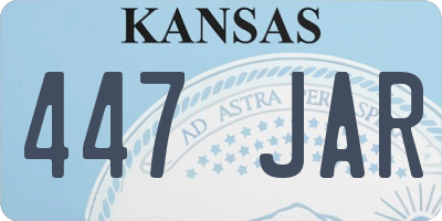KS license plate 447JAR