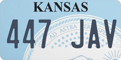 KS license plate 447JAV