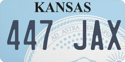 KS license plate 447JAX