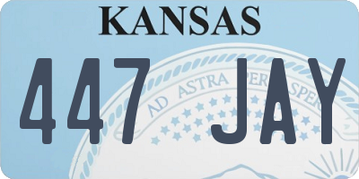KS license plate 447JAY