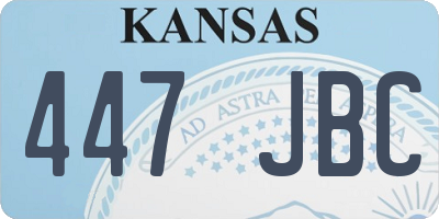 KS license plate 447JBC