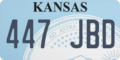 KS license plate 447JBD