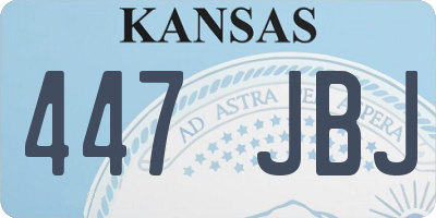 KS license plate 447JBJ