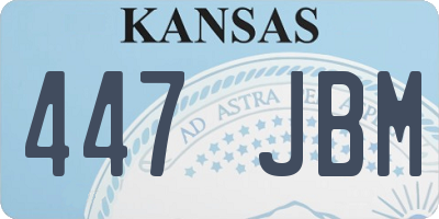 KS license plate 447JBM