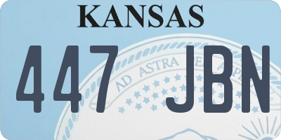 KS license plate 447JBN