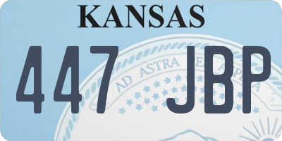 KS license plate 447JBP