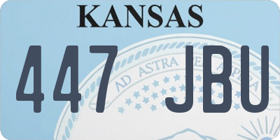 KS license plate 447JBU