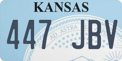 KS license plate 447JBV