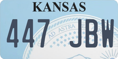 KS license plate 447JBW