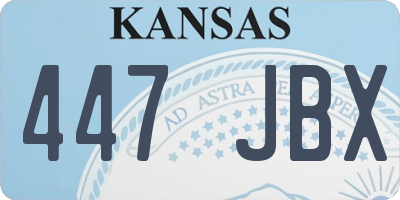 KS license plate 447JBX
