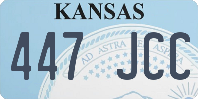 KS license plate 447JCC