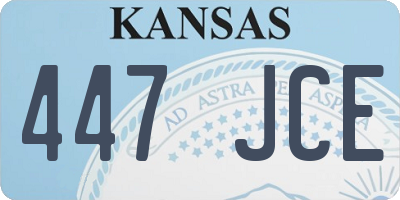 KS license plate 447JCE