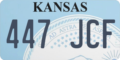 KS license plate 447JCF
