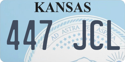 KS license plate 447JCL