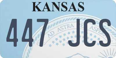 KS license plate 447JCS