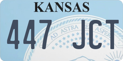 KS license plate 447JCT